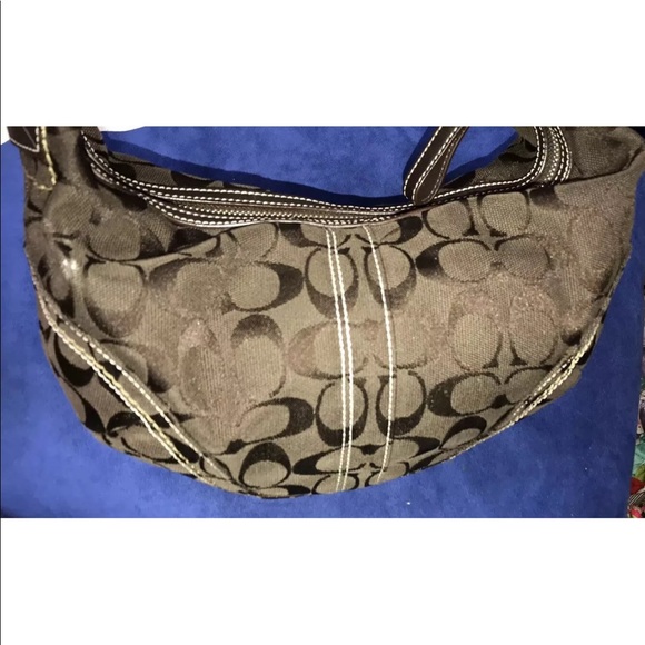 Coach Signature Canvas Leather Hobo Bag Brown - Picture 4 of 8